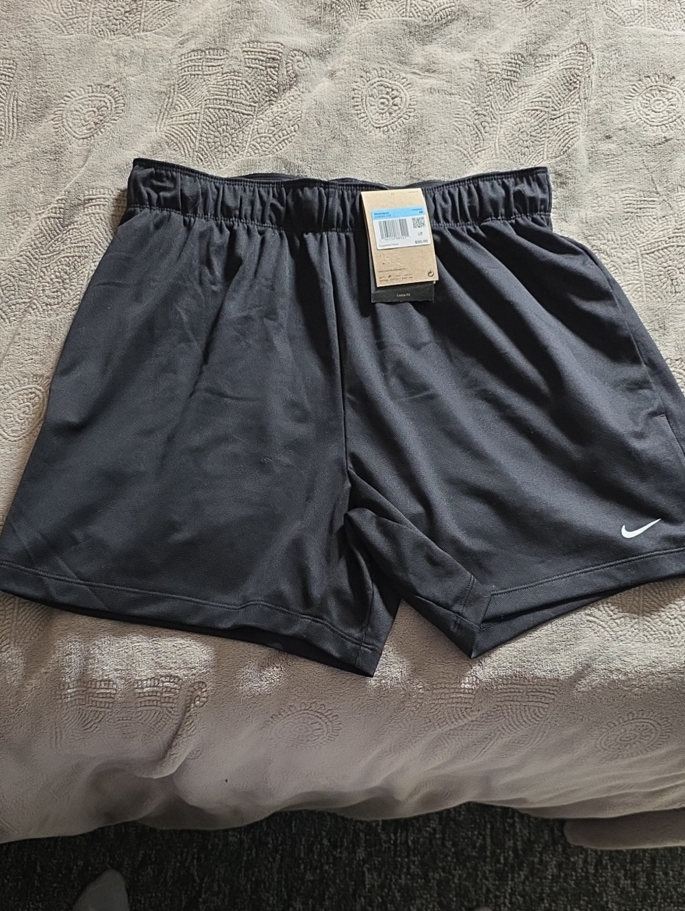 NWT Nike Black Performance Shorts with White Swoosh